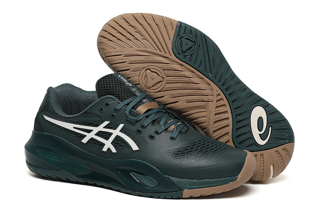 Dark Green ASICS Gel-Resolution Tennis Shoes - product image from the listing.