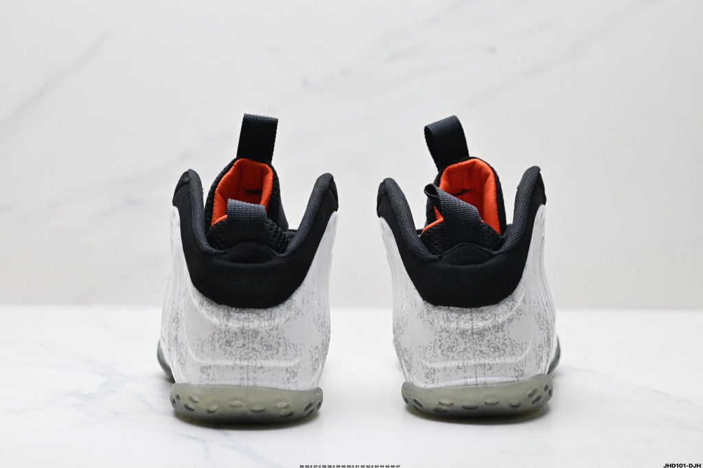 Nike Air Foamposite One Penny Sneakers in Black White Orange - product image from the listing.