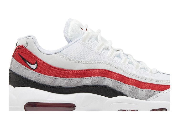 Nike Air Max 95 White Varsity Red Particle in Gray - product image from the listing.