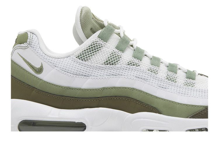 Nike Air Max 95 White Medium Olive Oil in Green - product image from the listing.
