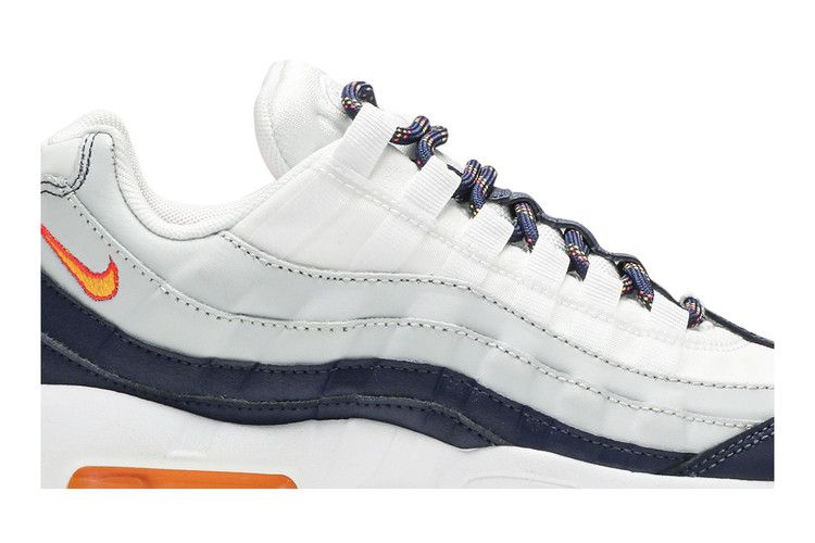Women's Nike Air Max 95 Midnight Navy Pure Platinum Laser Orange - product image from the listing.