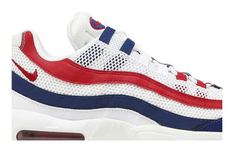 Nike Air Max 95 White Deep Royal Blue Gym in Red - product image from the listing.
