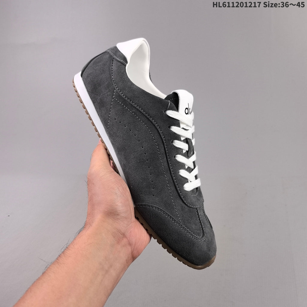 Charcoal Alo Yoga Sunset Low-Top Suede Sneakers - product image from the listing.