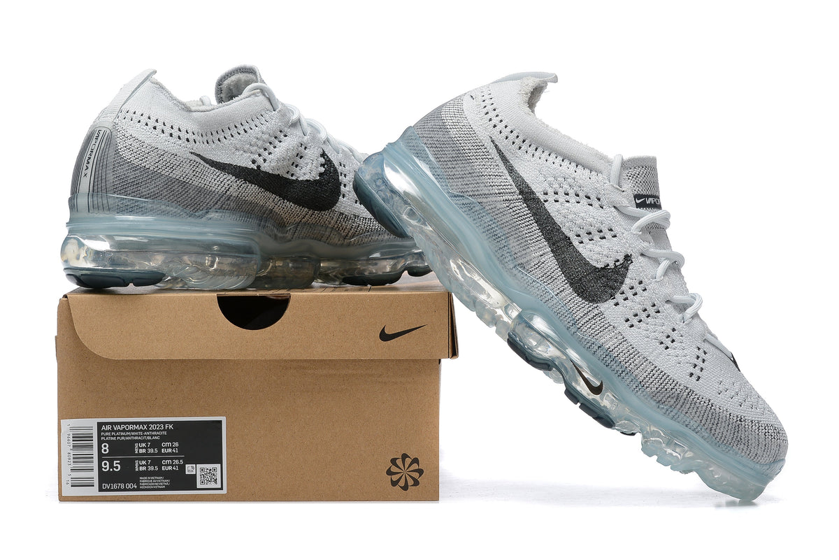 Nike Air VaporMax 2023 Flyknit Sneakers in Gray DV1678-100 - product image from the listing.