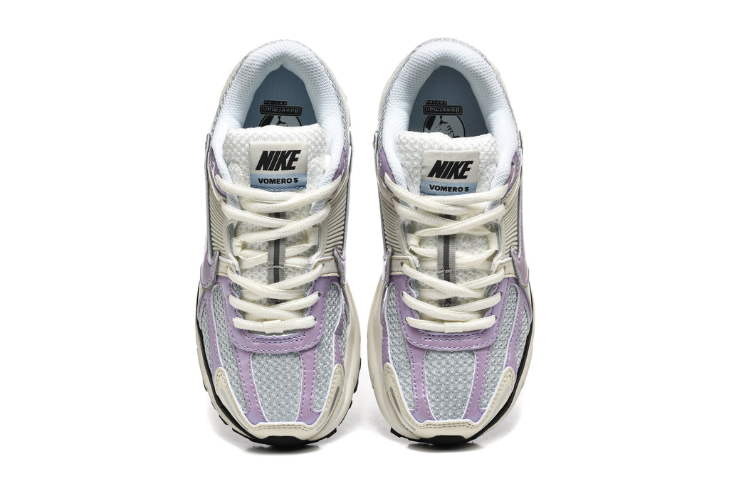 Nike Vomero 5 Trainers in Cream, Silver and Lavender - product image from the listing.
