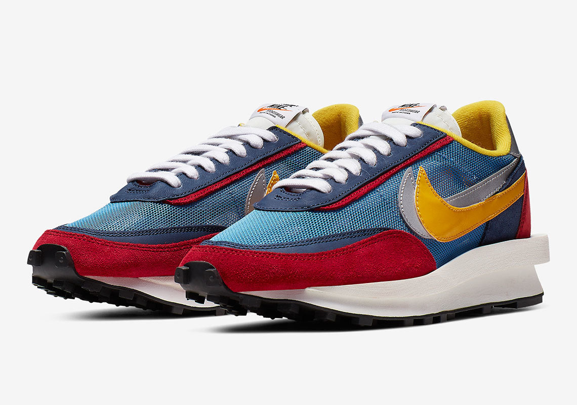 Nike x sacai LDV Waffle Sneakers in Blue Red BV0073-400 - product image from the listing.