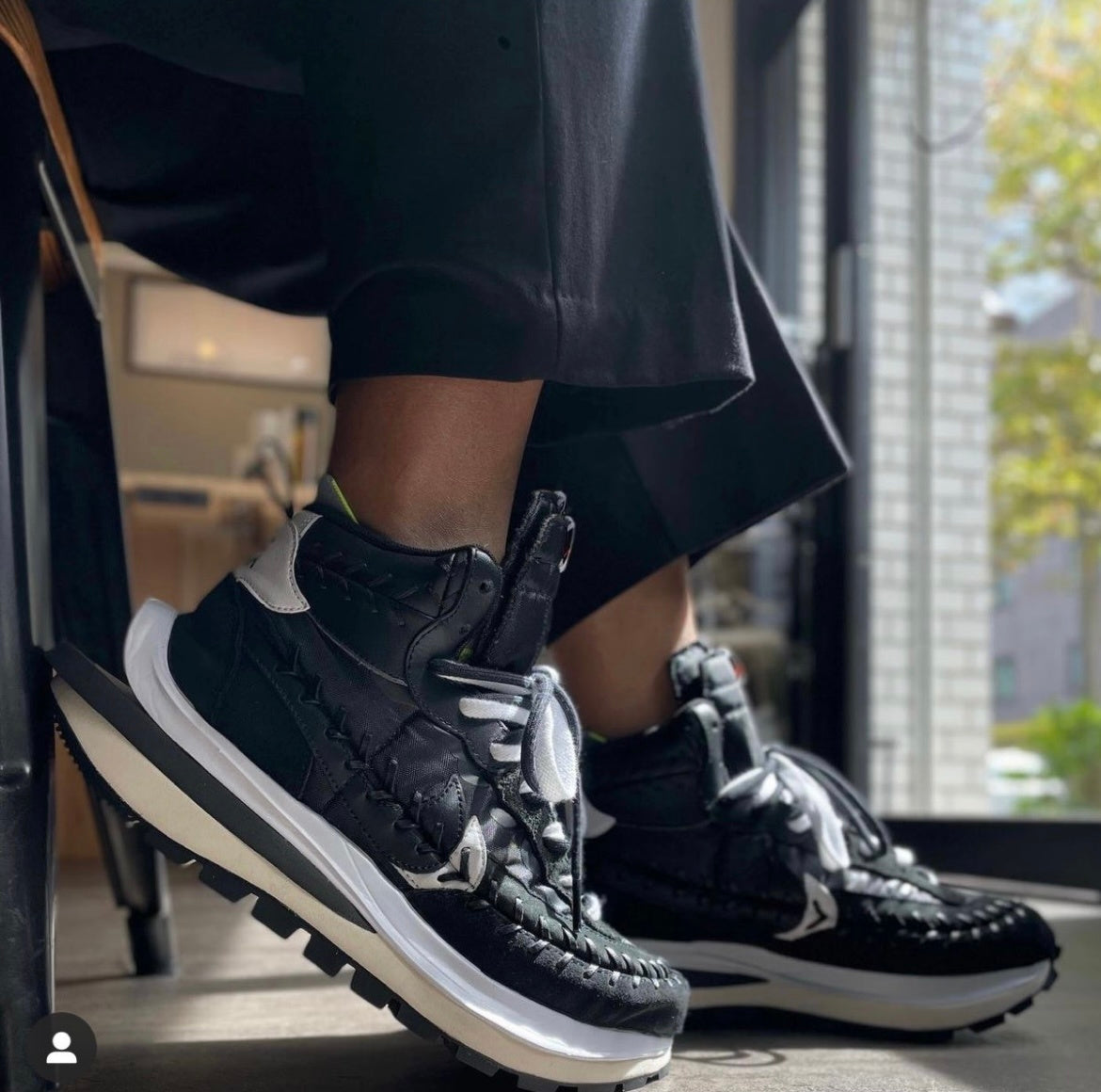 Nike VaporWaffle DH9186-001 Sneakers in Black and White - product image from the listing.