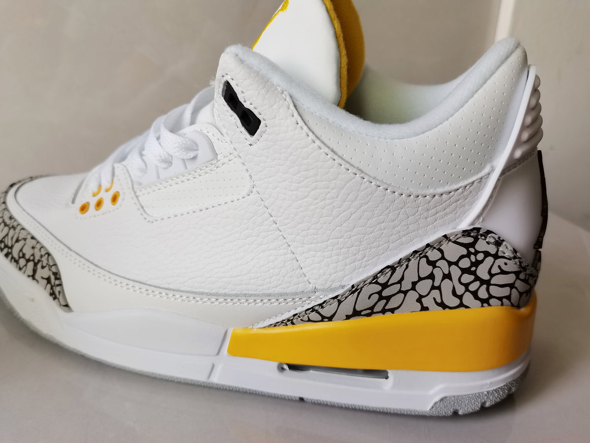 Air Jordan 3 Retro White Yellow Sneakers - product image from the listing.