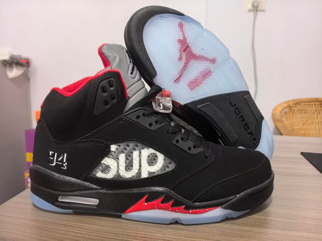 "Black Red" Air Jordan 5 Collaboration - product image from the listing.