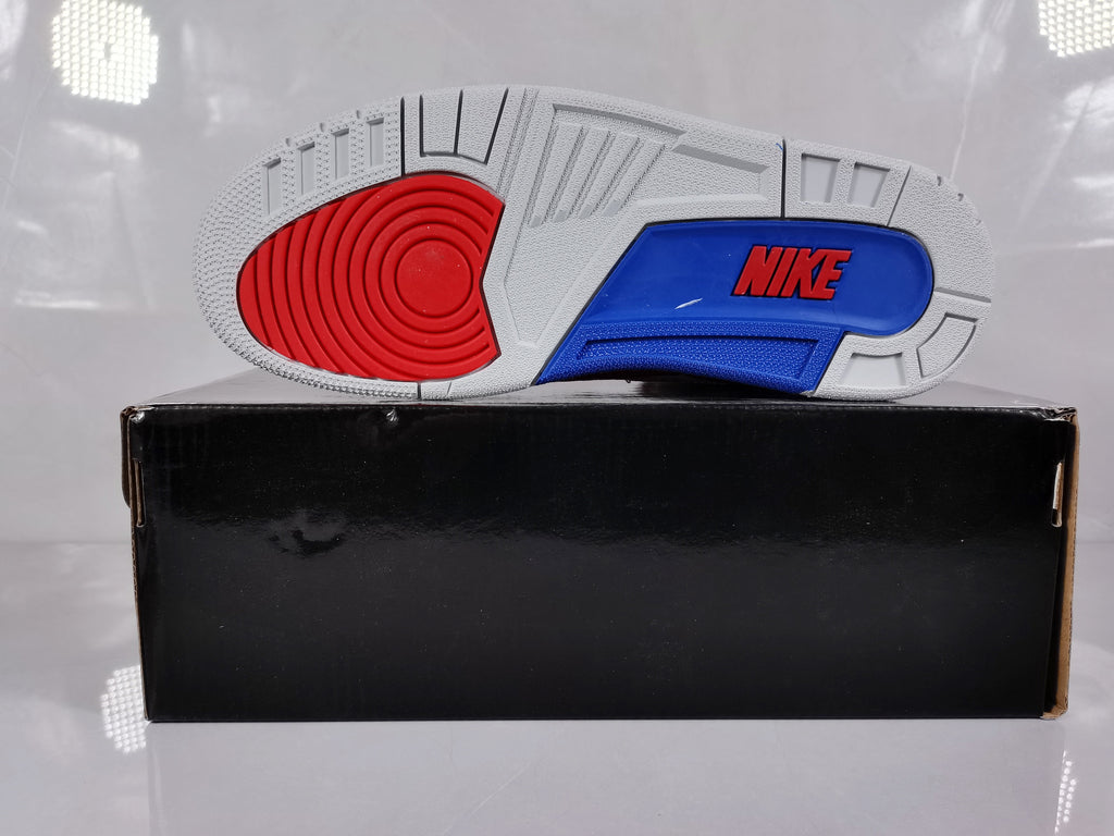 White Red Blue Elephant Print Sneakers - Jordan 3 Retro - product image from the listing.
