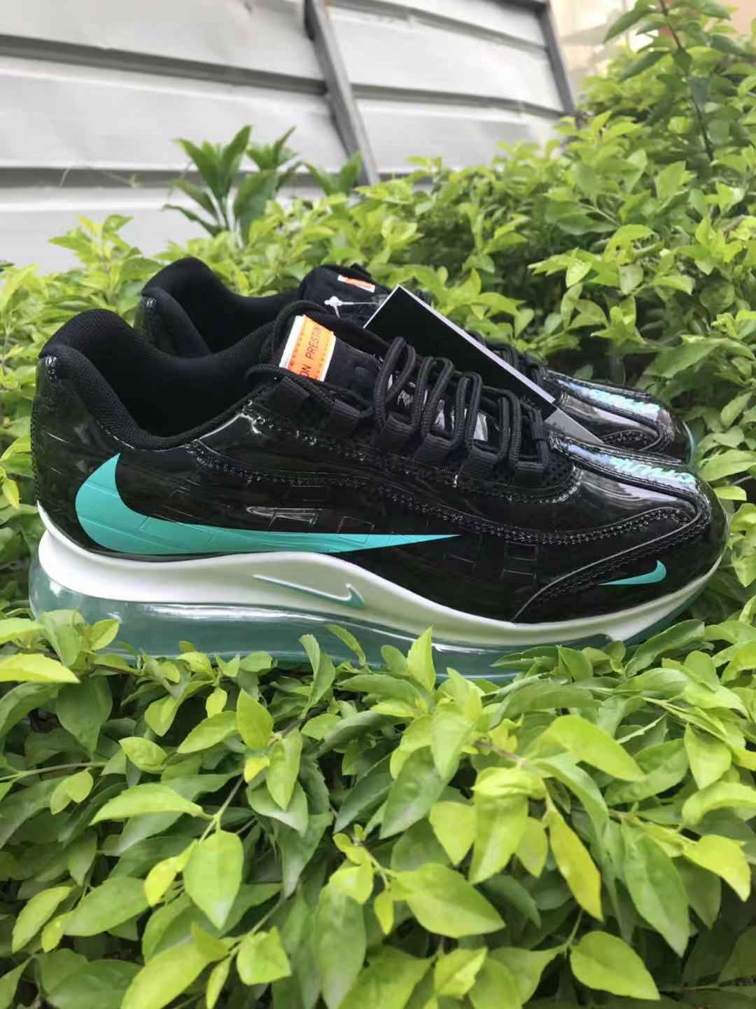 Black and Turquoise Nike Air Max 720 Sneakers - product image from the listing.