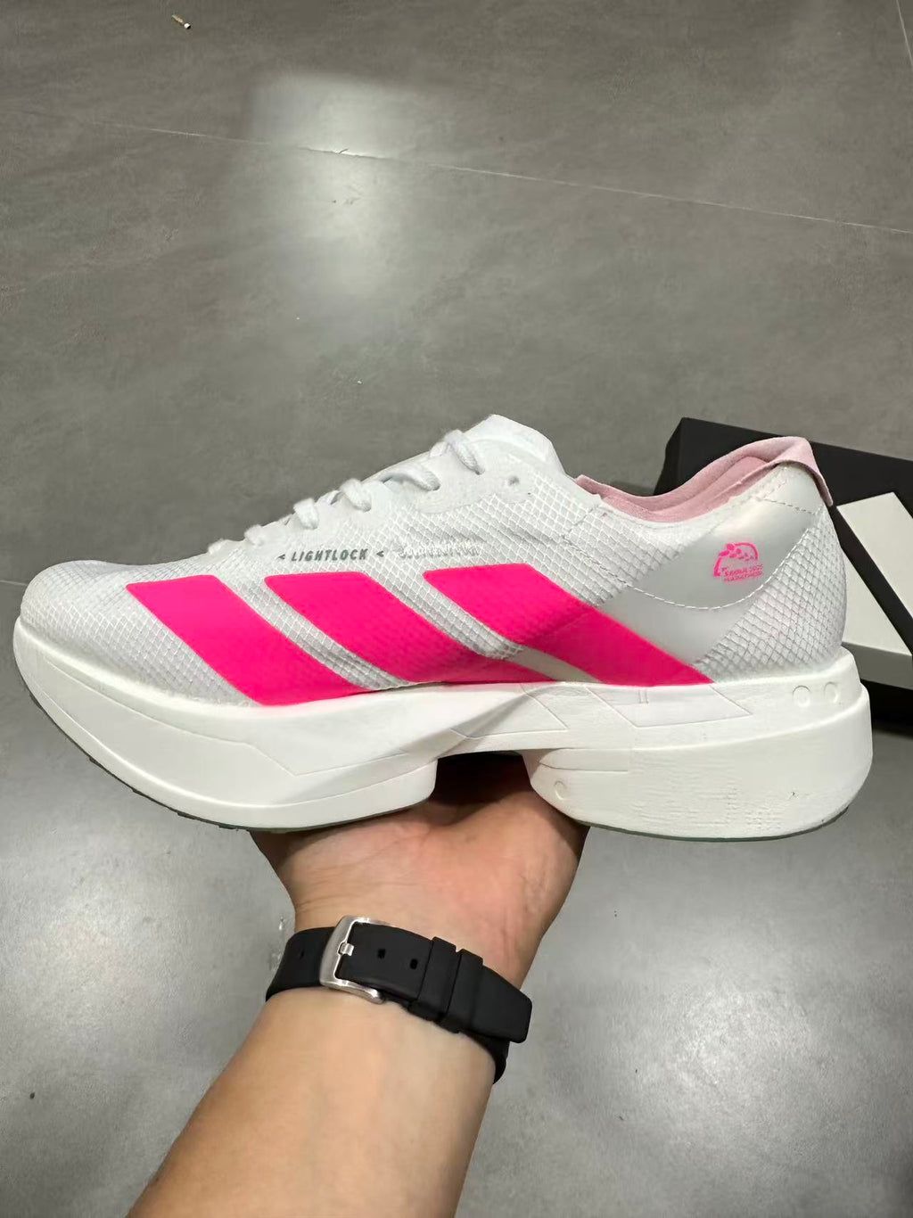 Nike Lightstrike Pro Running Shoes in White Pink - product image from the listing.