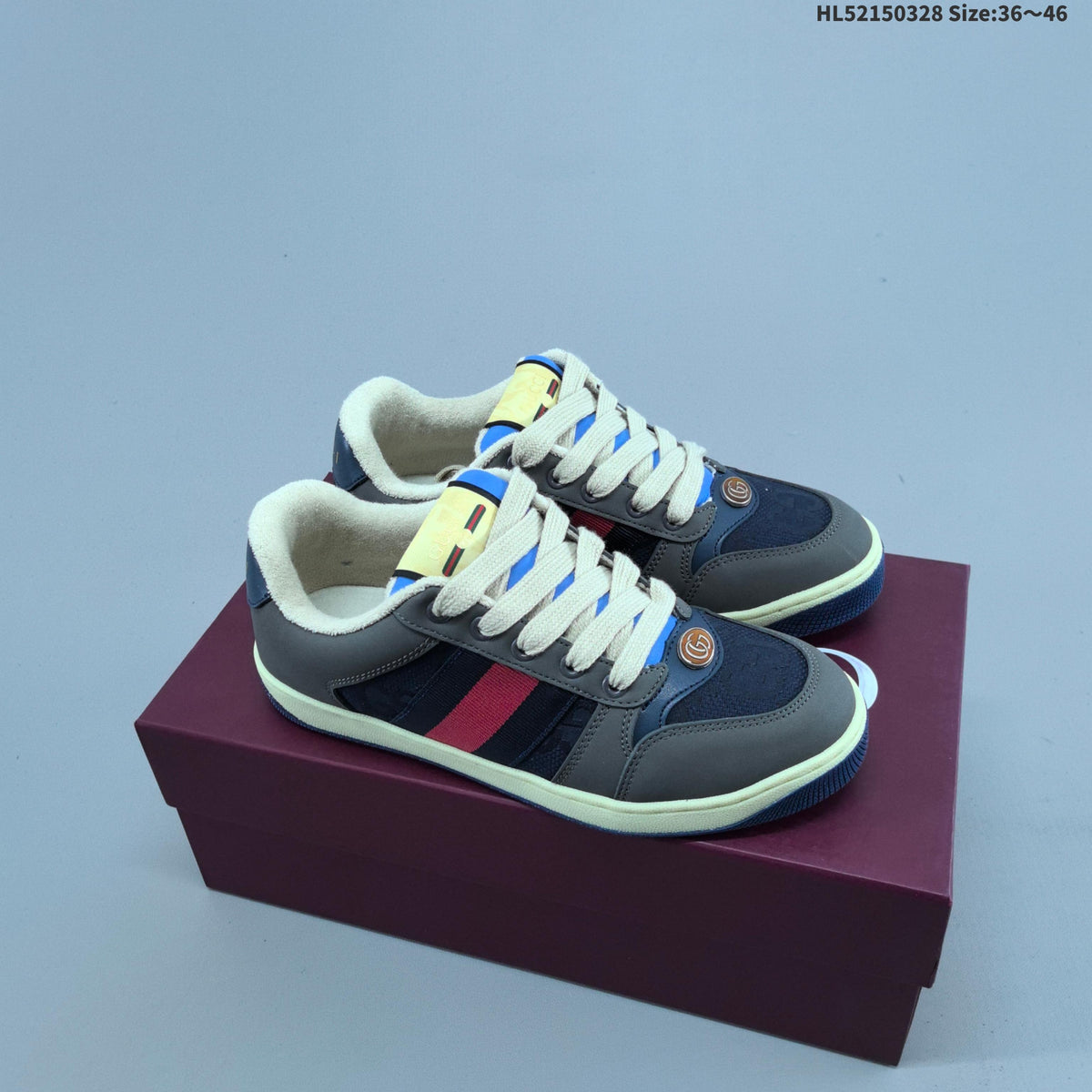 Gucci Screener Distressed Low-Cut Sneakers - product image from the listing.