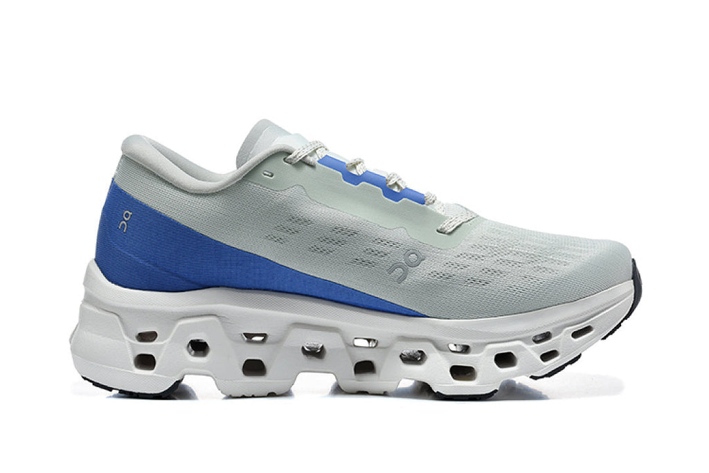 White and Blue On Cloudmonster 3 Running Shoes - product image from the listing.
