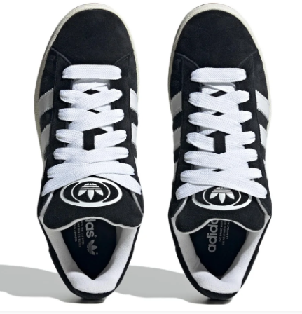 "Black / White / Gum" adidas Campus 00s (HQ8708) - product image from the listing.