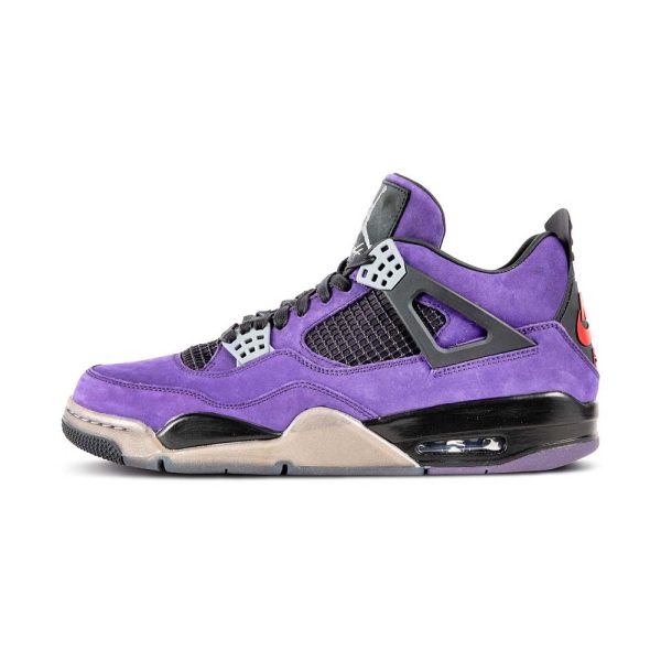 "Purple Suede - Black Midsole" Travis Scott x Air Jordan 4 Retro - product image from the listing.