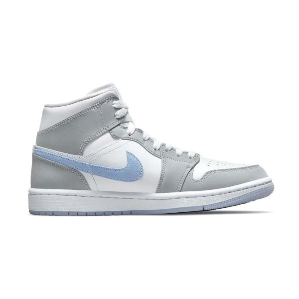 Women's Air Jordan 1 Mid "Wolf Grey Aluminum" - product image from the listing.