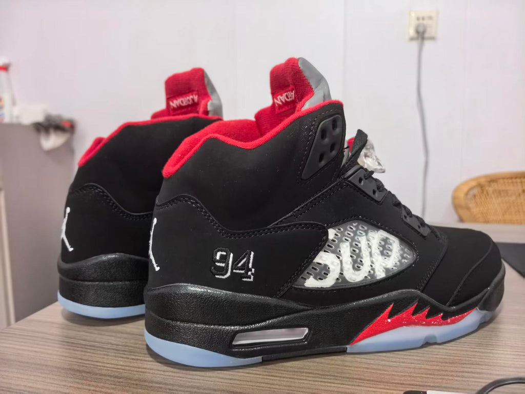 "Black Red" Air Jordan 5 Collaboration - product image from the listing.