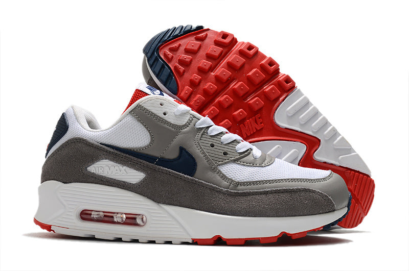 Nike Air Max 90 Sneakers in White Grey Red - product image from the listing.