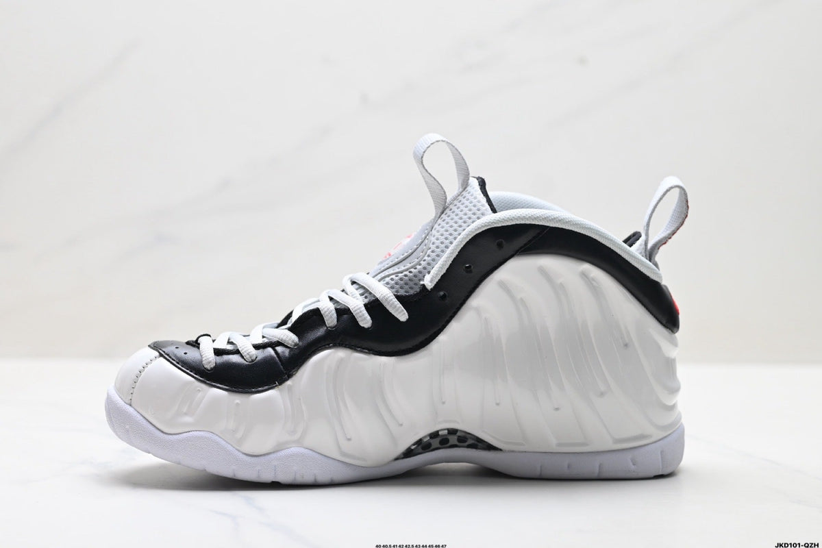 Nike Air More Uptempo Basketball Sneakers in White and Black - product image from the listing.