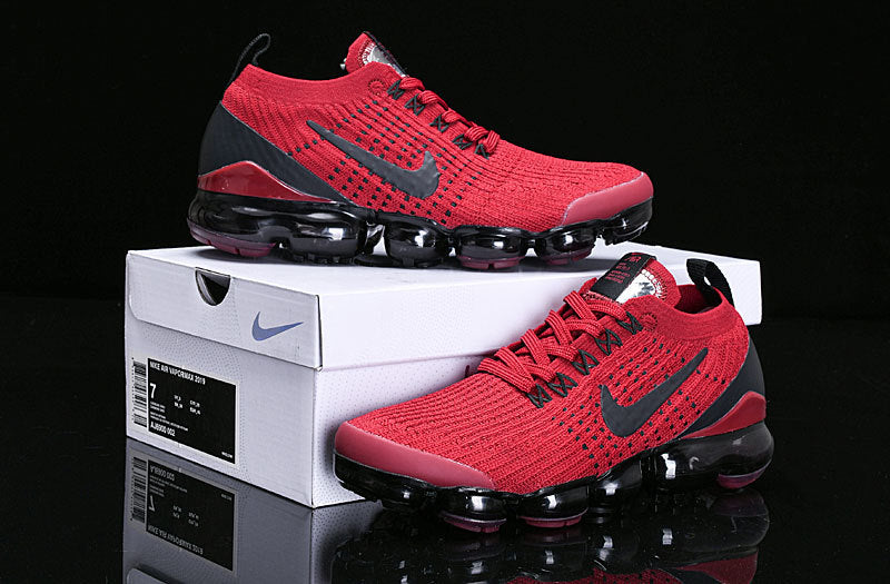Nike Air VaporMax 2019 Sneakers in Burgundy and Black - product image from the listing.