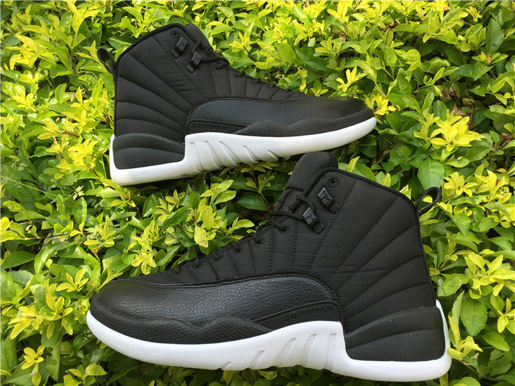 Air Jordan 12 Black Nylon High-Top Sneakers - product image from the listing.