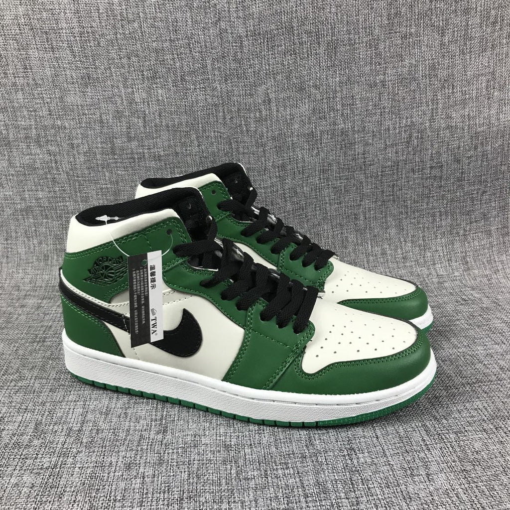Air Jordan 1 Mid Celtics White Green Black Sneaker 852542-301 - product image from the listing.