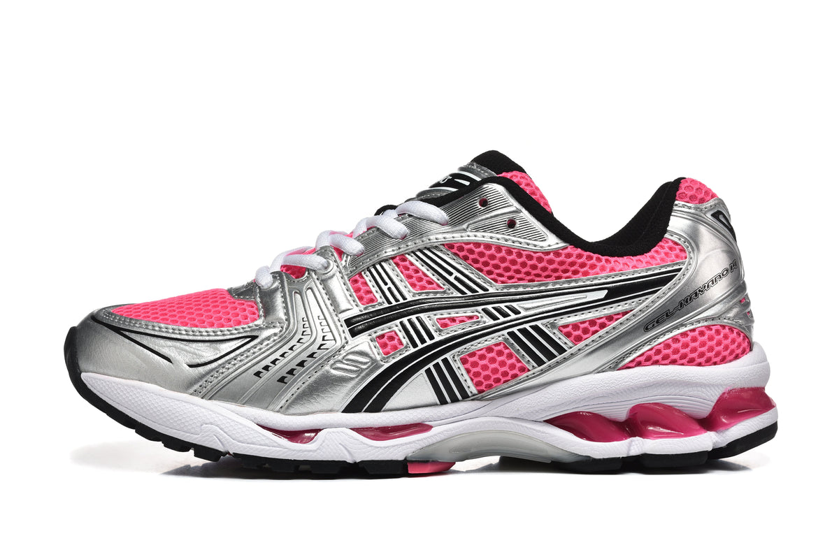 ASICS Gel-Kayano 14 Running Sneakers in Pink Silver - product image from the listing.