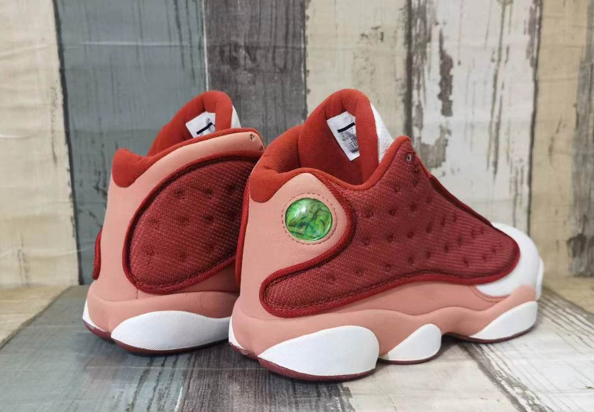 Men's Air Jordan 13 Sneakers - White & Burgundy - product image from the listing.