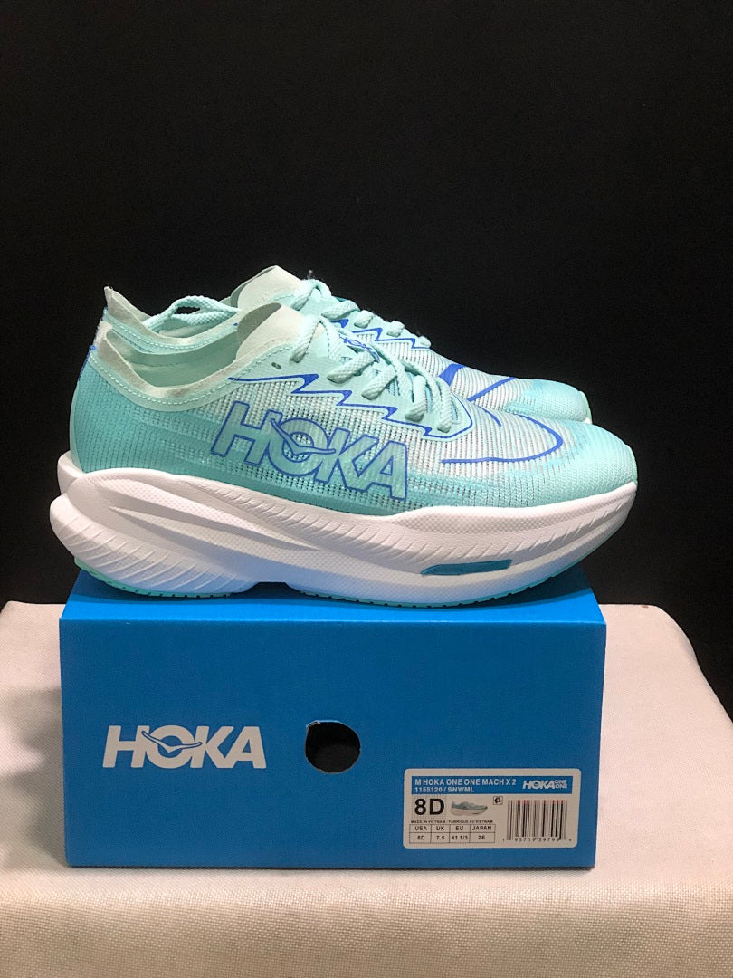 HOKA Mach X 2 Running Shoes, in Aqua Blue - product image from the listing.