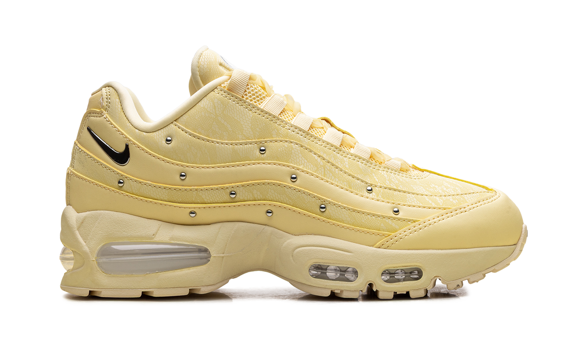 Women's Air Max 95 "Soft Yellow Silver Studded" IQ3444 722 - product image from the listing.