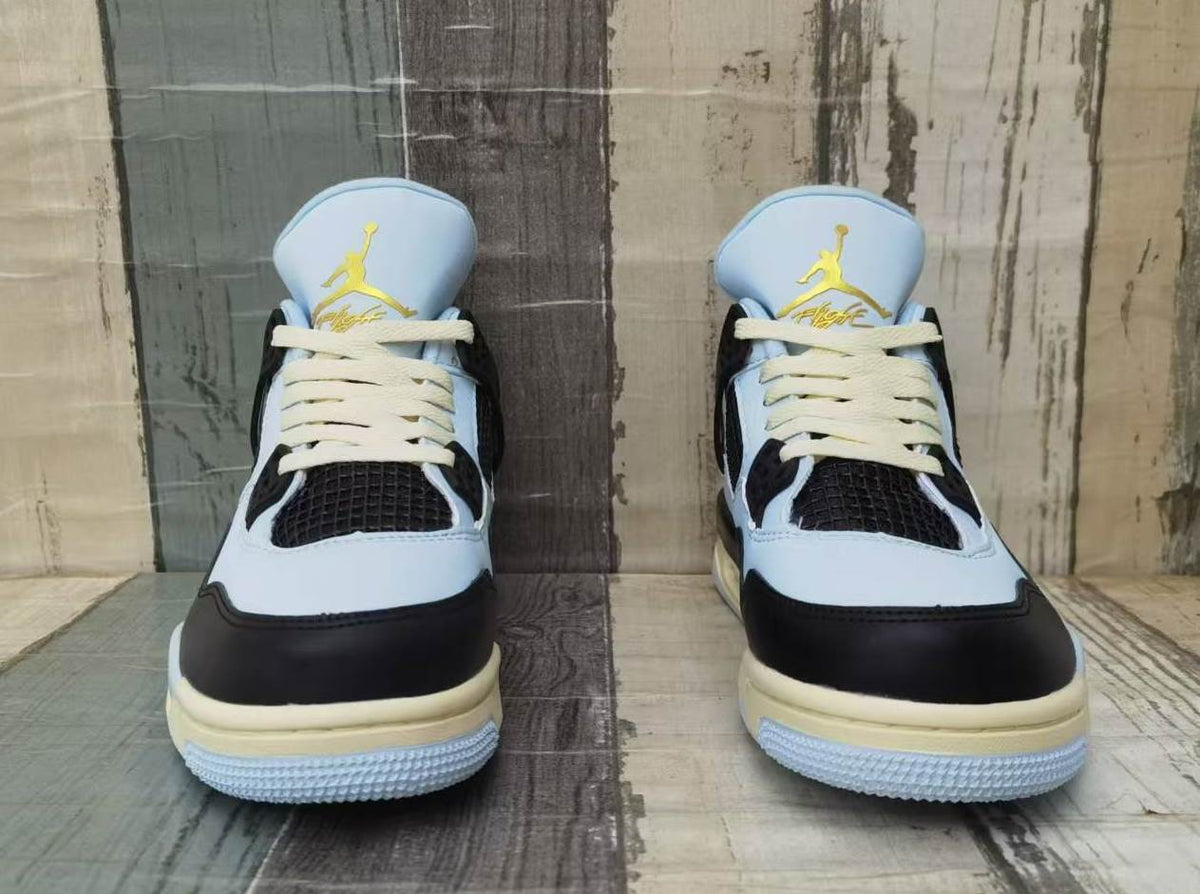 Men's Air Jordan 4 Retro - Light Blue/Black - product image from the listing.
