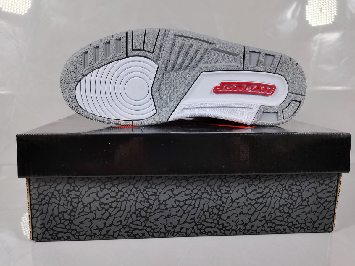 Air Jordan 3 Retro White Grey Orange Sneakers - product image from the listing.