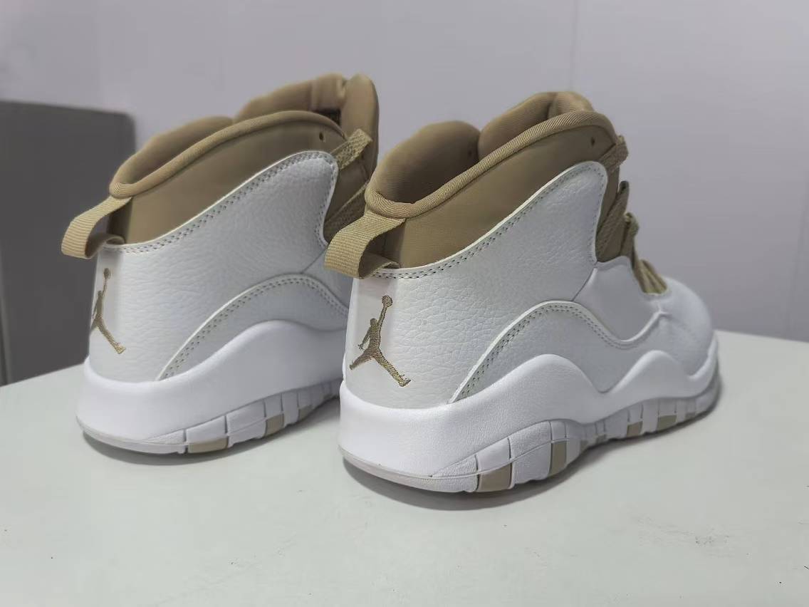 Air Jordan 10 Retro in White/Brown - product image from the listing.