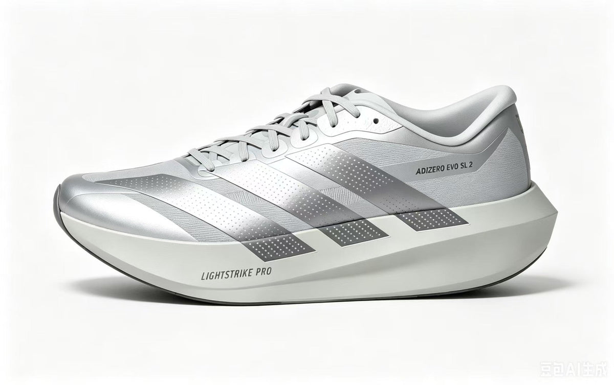 Adidas Adizero Evo SL 2 Carbon Sneakers in Grey Silver - product image from the listing.