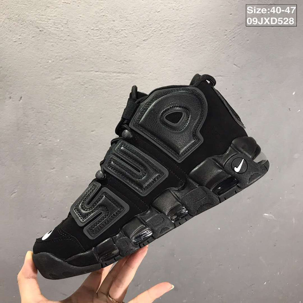 Nike Air More Uptempo Basketball Sneakers in Black 09JXD528 - product image from the listing.