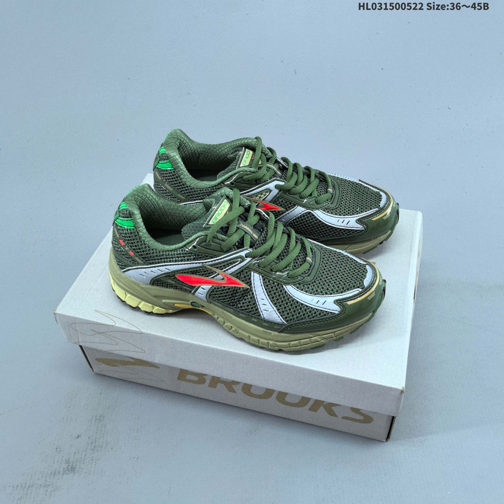 Brooks Adrenaline GTS 10 Running Shoes, in Olive Green - product image from the listing.