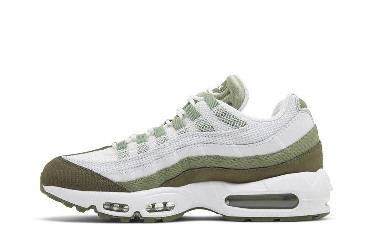 Nike Air Max 95 White Medium Olive Oil in Green - product image from the listing.