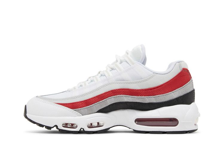 Nike Air Max 95 White Varsity Red Particle in Gray - product image from the listing.