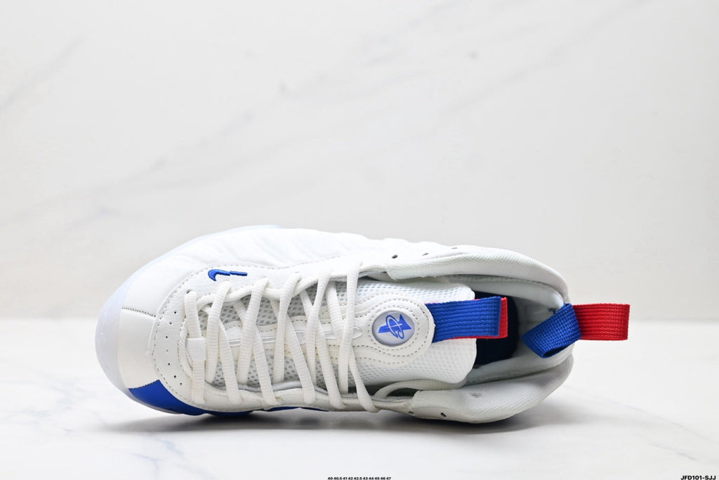 Nike Air Foamposite One Penny Hardaway Sneakers in White Red Blue - product image from the listing.