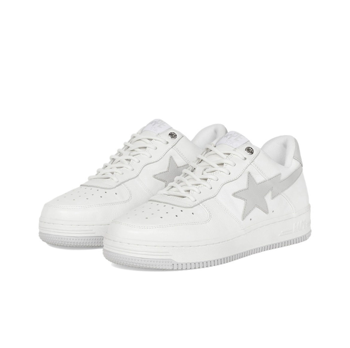 White and Grey BAPE STA Low Sneakers - product image from the listing.