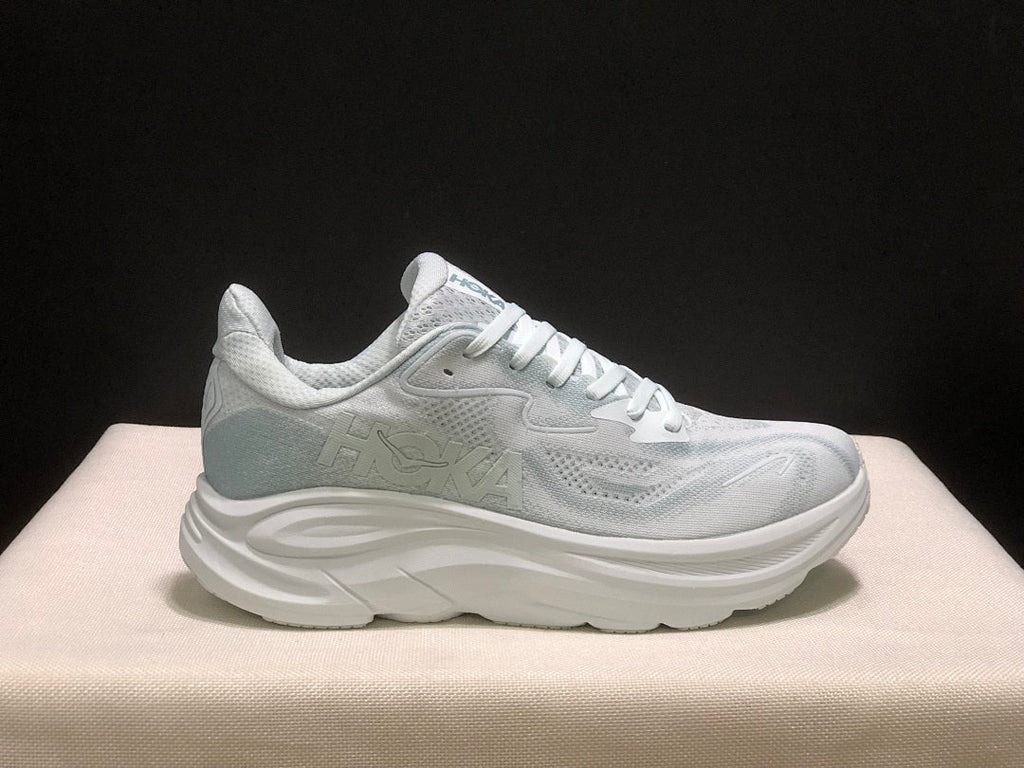 HOKA Clifton 10 Running Shoes in White - product image from the listing.