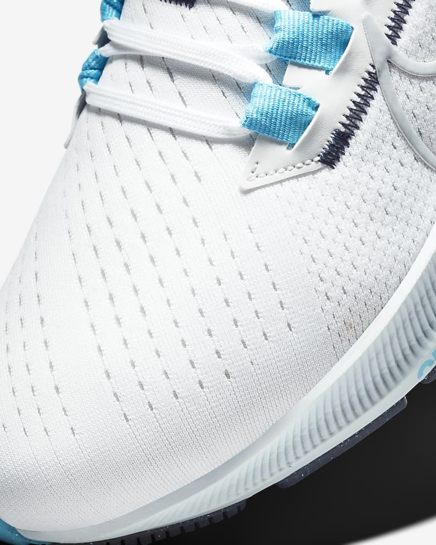 Nike Air Zoom Pegasus 38 Running Shoes in White Navy CW7356-101 - product image from the listing.