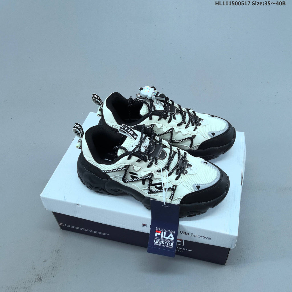 FILA Croissant 1S Low-Top Sneakers, in White and Black - product image from the listing.