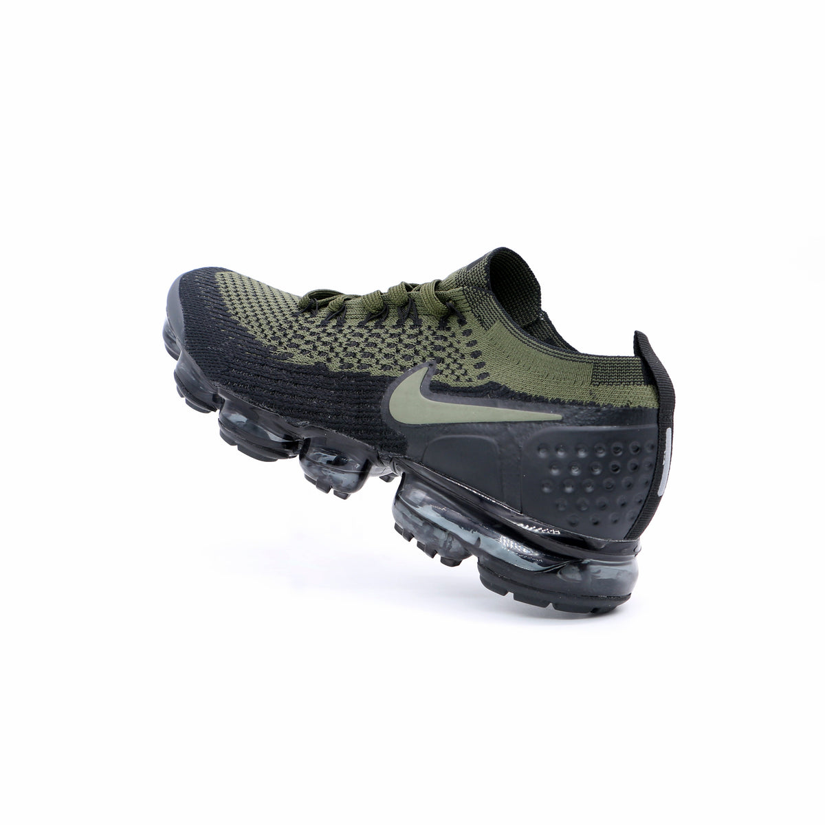 Nike Air VaporMax Flyknit Trainers, Olive Black, 942842-0089 - product image from the listing.