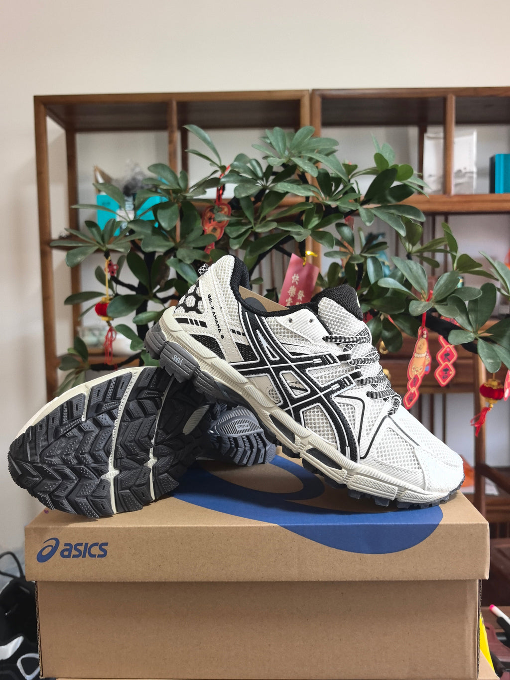 Ivory and Black ASICS K13 Sneakers - product image from the listing.