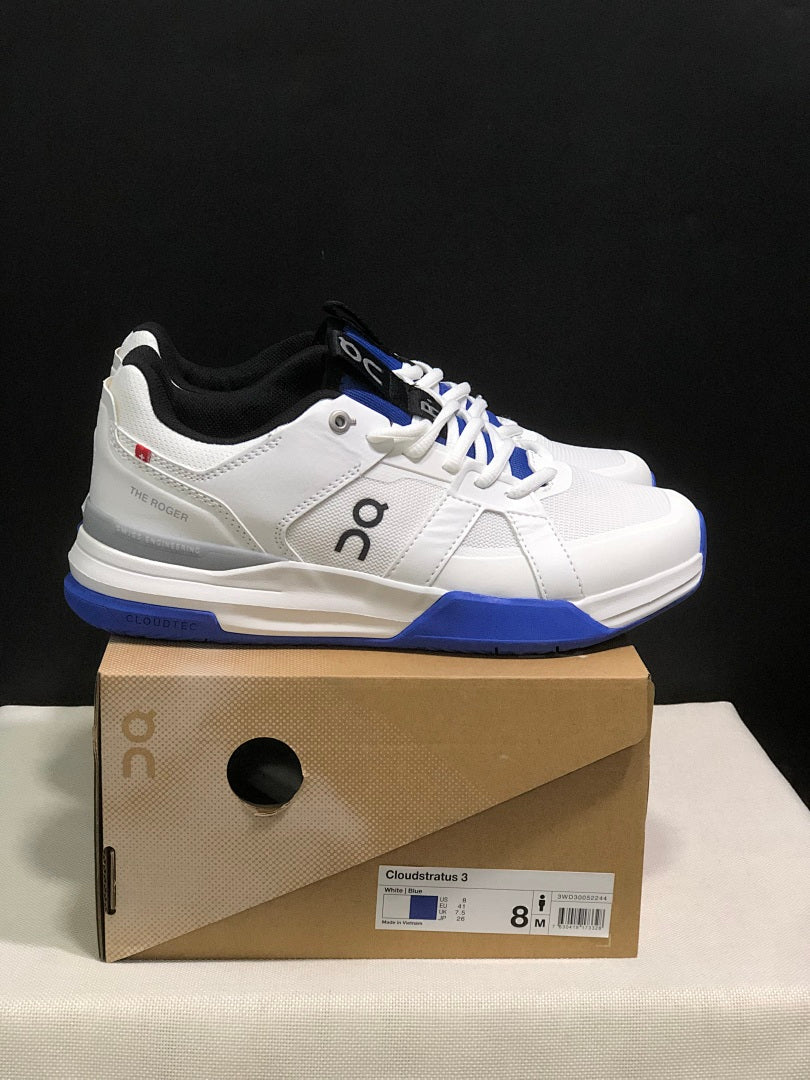 On The Roger Clubhouse Pro Sneakers in White Blue - product image from the listing.