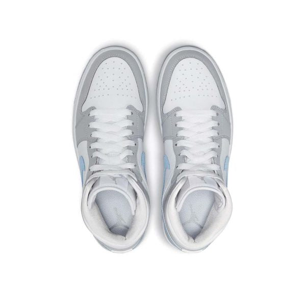 Women's Air Jordan 1 Mid "Wolf Grey Aluminum" - product image from the listing.