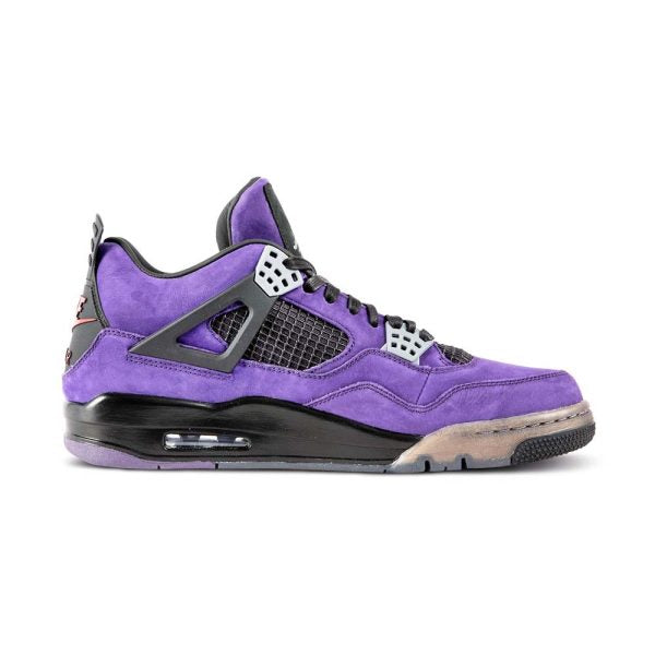 "Purple Suede - Black Midsole" Travis Scott x Air Jordan 4 Retro - product image from the listing.