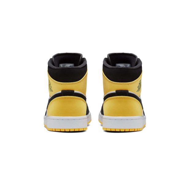 Air Jordan 1 Mid Yellow Toe in Black - product image from the listing.